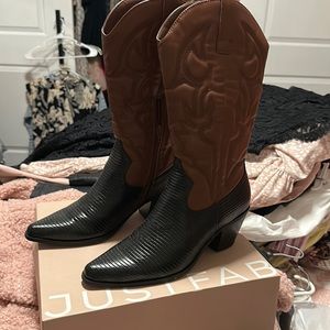 Two tone cowgirl boots